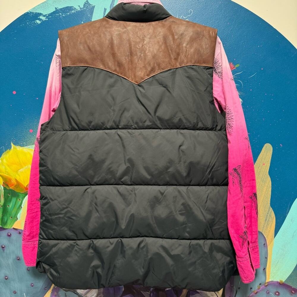 Brown Leather Black Vest Yoke Black Night XXL 14-16. ALSO Fits Adults Gap - Picture 4 of 16